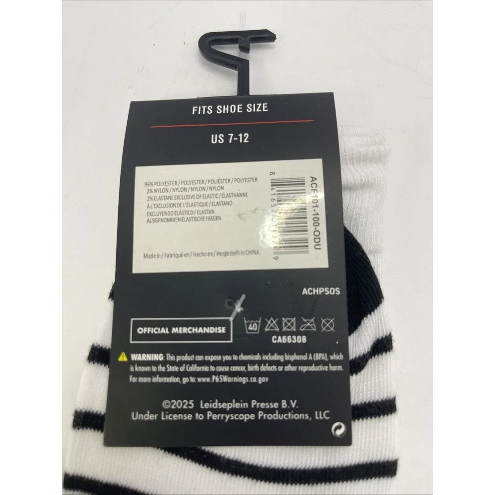 AC DC Socks Black And White Stripes‎ Novelty Gift Rock And Roll Adult 7-12 Size